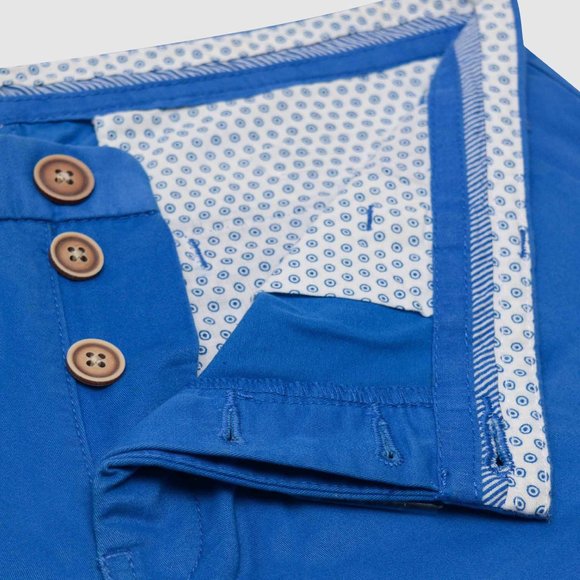 OLGYN Men’s Regular Fit Blue Chino Shorts - Picture 4 of 6